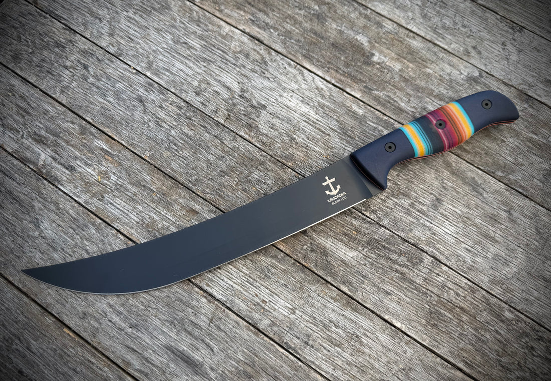 The Ahi fillet knife, SD Serape handle, Black DLC blade