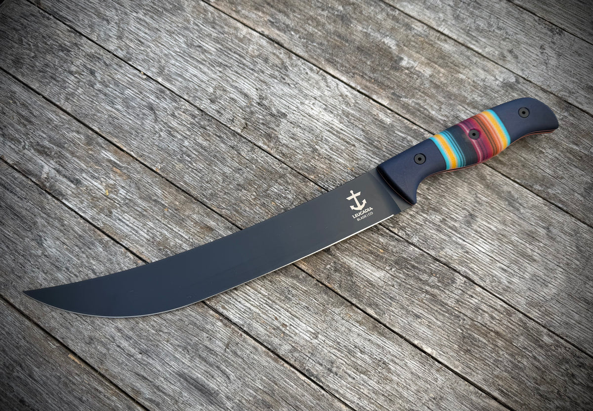 The Ahi fillet knife, SD Serape handle, Black DLC blade