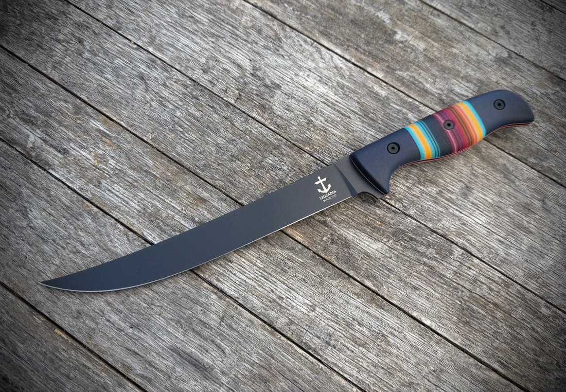 The Hamachi fillet knife, SD Serape handle, Black DLC blade